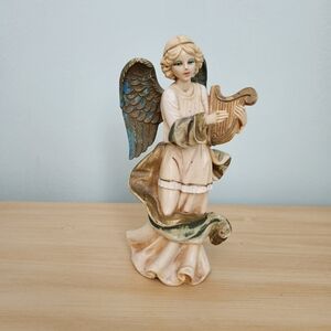 Vintage Simonetti Fontanini Angel w Harp Depose Italy 251 Spider Mark 6.25"